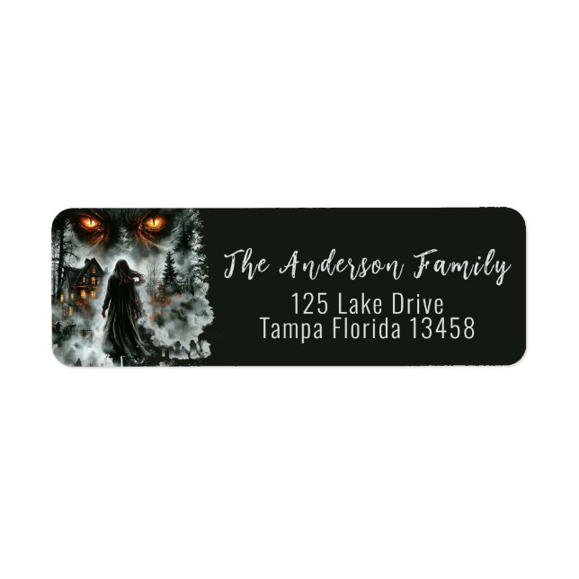 Spooky Grim Reaper Halloween Return Address Labels (Front)