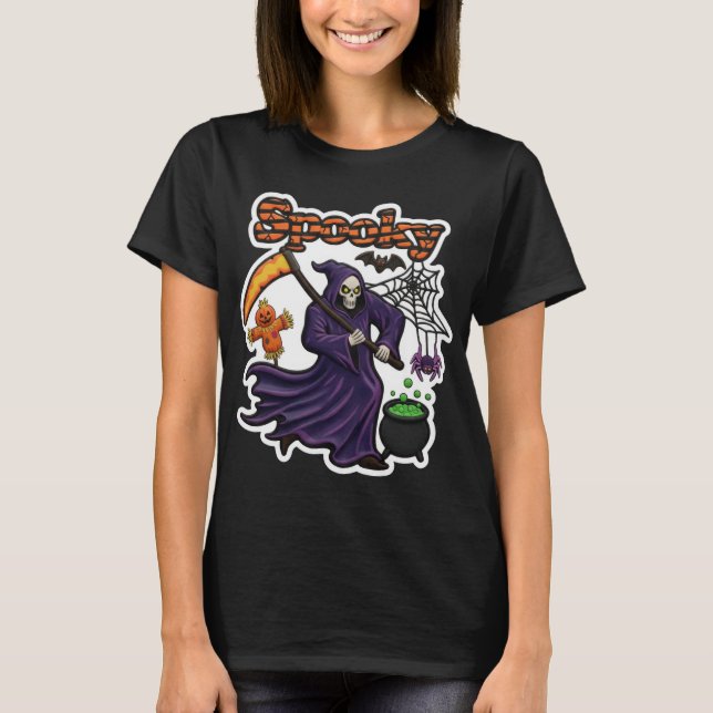 Spooky Grim Reaper T-Shirt (Front)