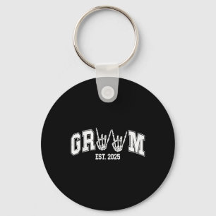 Spooky Groom Bride 2025 Gothic Halloween Couples M Keychain