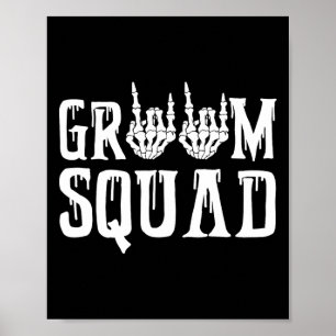 Spooky Groom Squad Gothic Wedding Halloween Bachel Poster