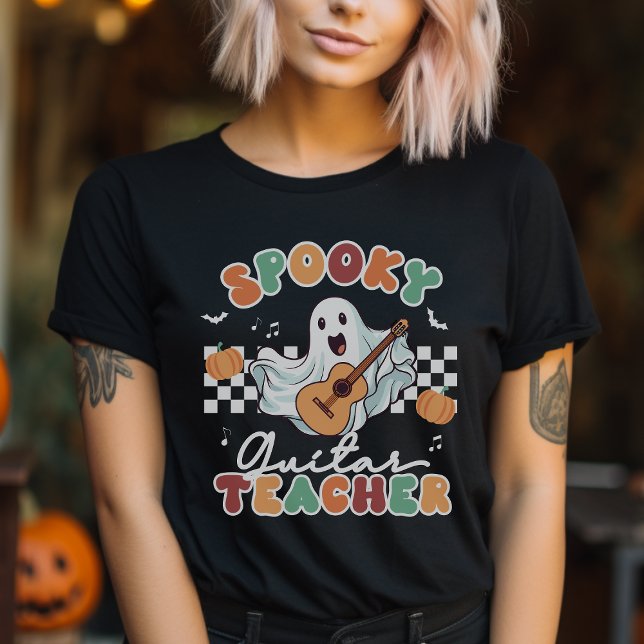 Spooky Guitar Teacher Halloween Music T-Shirt (Creator Uploaded)