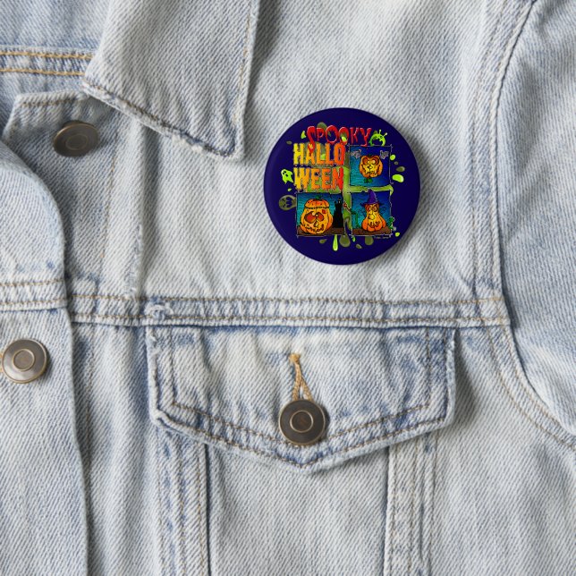 Spooky Halloween 2 Inch Round Button (In Situ)