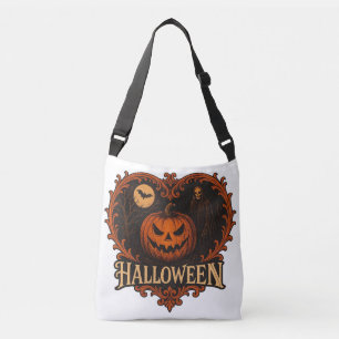 Spooky Halloween All-Over Print Crossbody Tote Bag