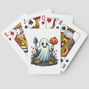 Spooky Halloween Autumn Gardening Ghost Pumpkin Playing Cards
