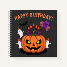 Spooky Halloween B-day Pumpkin Cake & Ghosts