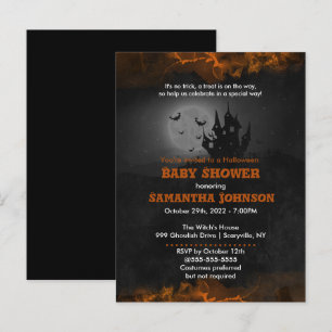 Spooky Halloween Baby Shower Invitation Postcard