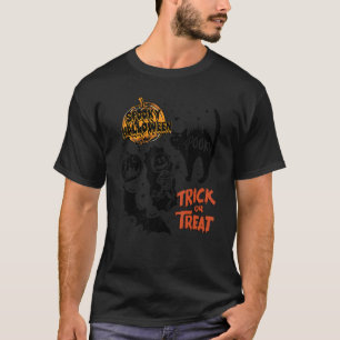 Spooky Halloween Bat Cat Pumpkin Head Trick Or Tre T-Shirt