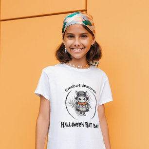 Spooky Halloween bat day in Disguise girly white T-Shirt
