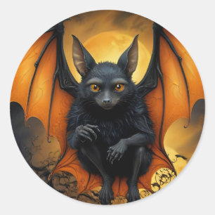 Spooky Halloween bat in Disguise Classic Round Sticker