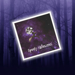 Spooky Halloween Bats & Full Moon Party Napkin