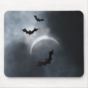 Spooky Halloween Bats In Eclipse Mouse Pad