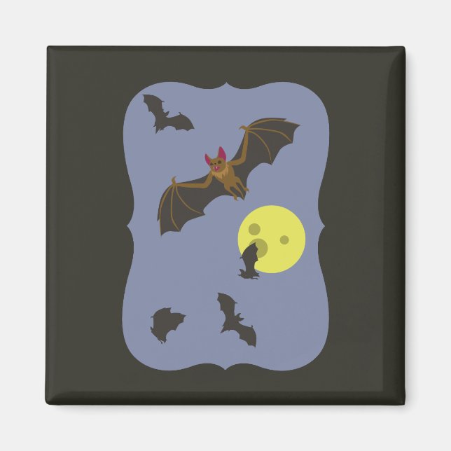 Spooky Halloween Bats Magnet (Front)