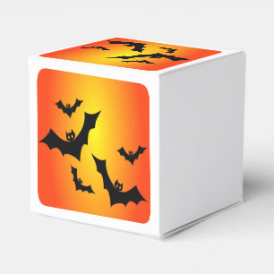 Spooky Halloween Bats Orange Sky Favor Box