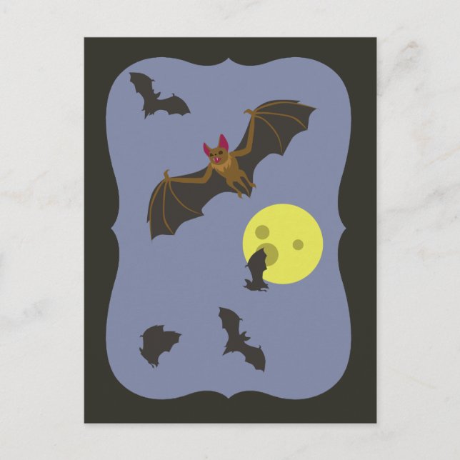 Spooky Halloween Bats Postcard (Front)