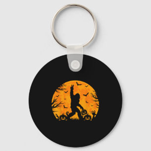 Spooky Halloween Bigfoot Pumpkin Funny Halloween S Keychain