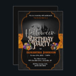 Spooky Halloween Birthday Invitation Postcard<br><div class="desc">Personalized Halloween Birthday Invitation that is editable to your liking.</div>