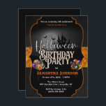 Spooky Halloween Birthday Invitation Postcard<br><div class="desc">Personalized Halloween Birthday Invitation that is editable to your liking.</div>