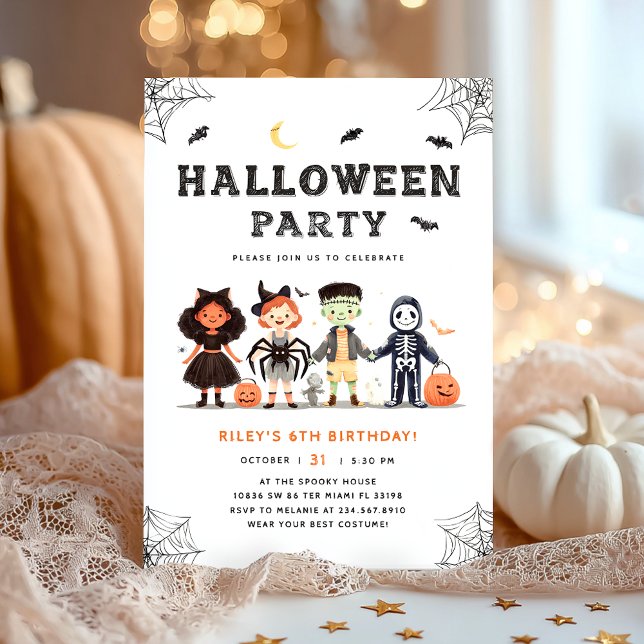Spooky Halloween Birthday Kids Party  Invitation (Creator Uploaded)