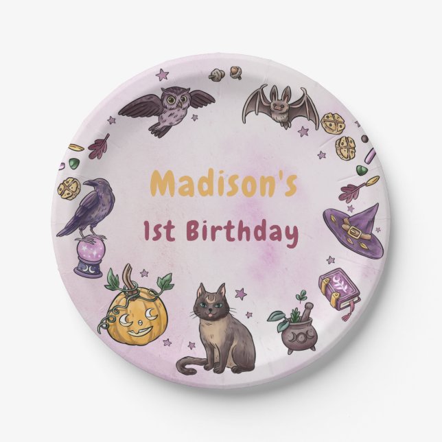 Spooky Halloween Birthday Paper Plate (Front)