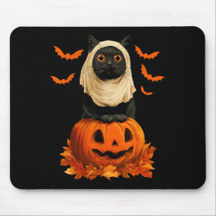 Spooky Halloween Black Cat Ghost Pumkin Bats Mouse Pad