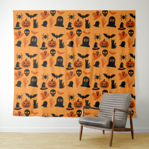 Spooky Halloween Black Tapestry Gothic Wall