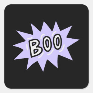 Spooky Halloween BOO Square Sticker