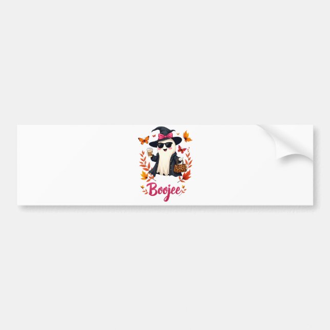 Spooky Halloween Boojee Sassy Classy Ghost  Bumper Sticker (Front)
