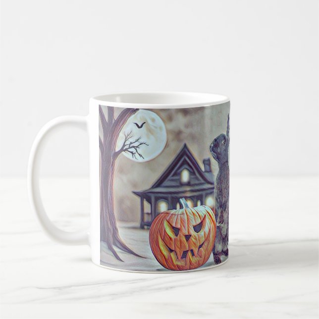 Spooky Halloween Bunny Rabbit Mug (Left)