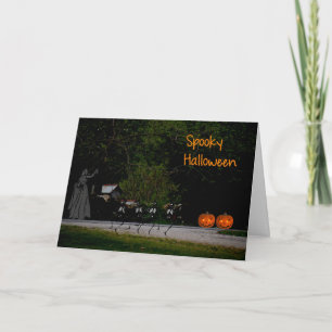 Spooky Halloween Card with Dancing Skeletons