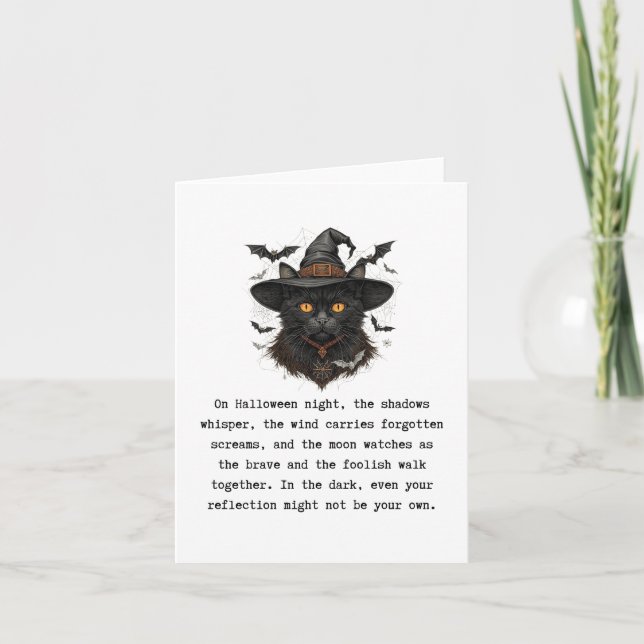 Spooky halloween cat card (Front)