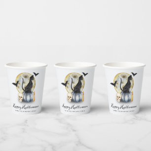 Spooky Halloween Cat Pumpkin Paper Cups