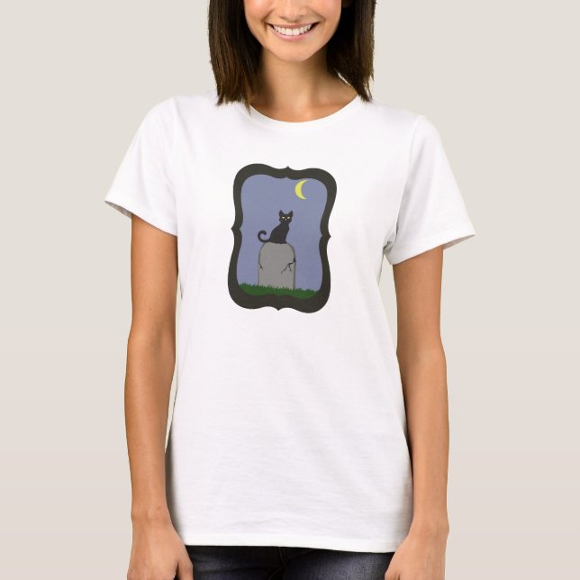 Spooky Halloween Cat T-Shirt (Front)