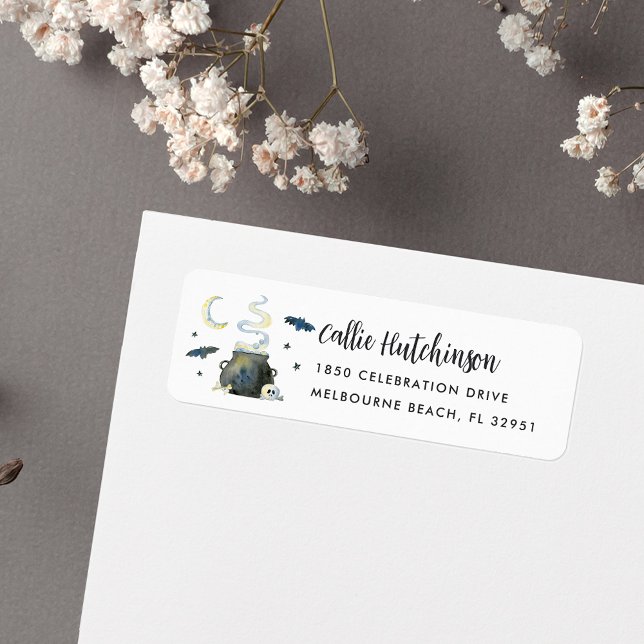 Spooky Halloween Cauldron Return Address (Creator Uploaded)
