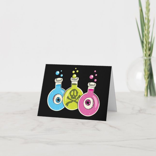 Spooky Halloween Chemistry Greeting Cards (Front)