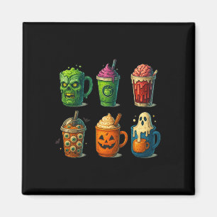 Spooky Halloween Coffee Drinks Cute Scary Mug  Magnet