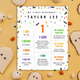 Spooky Halloween Confetti first birthday poster