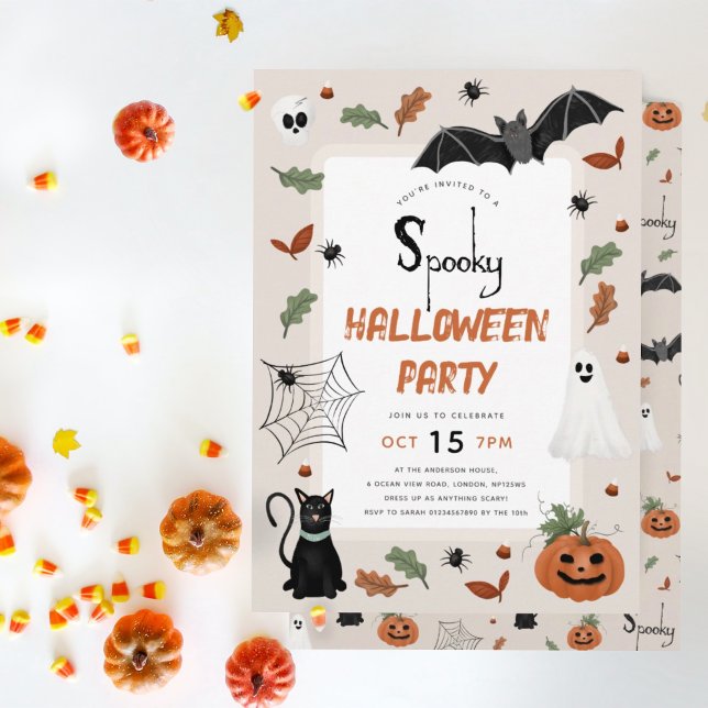 Spooky Halloween Costume Party Ghost Kids Invitation (Creator Uploaded)