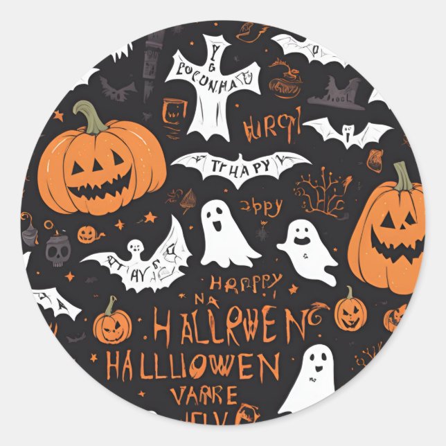 spooky Halloween Costumes Classic Round Sticker (Front)