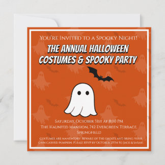 Spooky Halloween Costumes Party Invitation Card