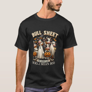 Spooky Halloween Cowboy Bull Sheet Cow Lover Club T-Shirt