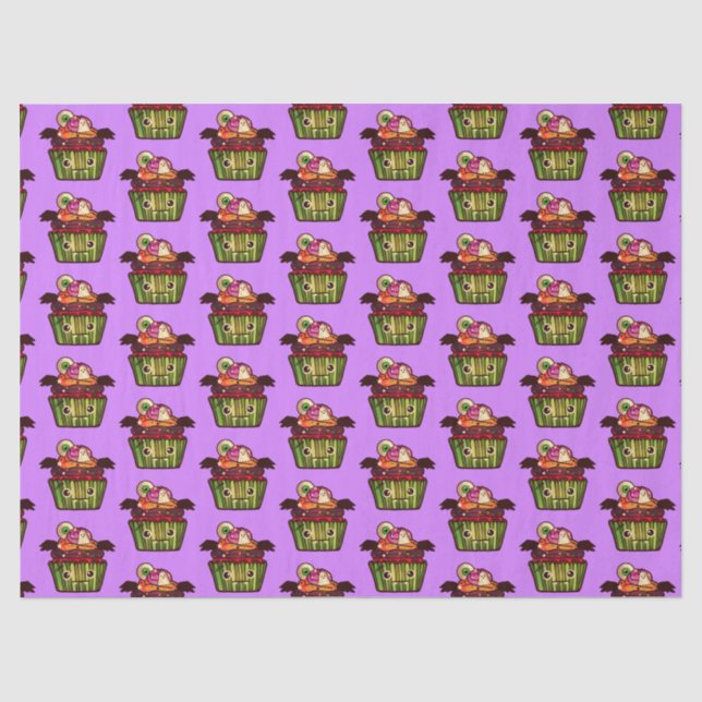 Spooky Halloween Cupcake Tissue Paper (Front)