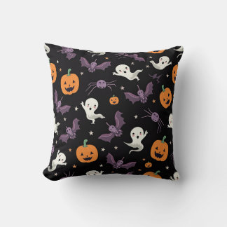 Spooky Halloween Cushion - Adorable Ghosts, Pumpk