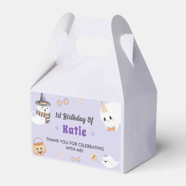 Spooky Halloween Cute Ghost Birthday Party  Favor Box (Front Side)