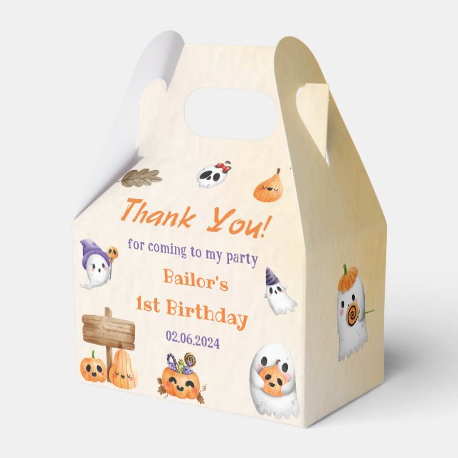 Spooky Halloween Cute Ghost  Favor Box (Front Side)