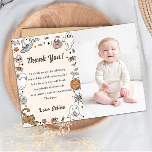 Spooky Halloween Cute Ghost Party Thank You Card