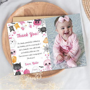 Spooky Halloween Cute Ghost  Thank You Card Photo