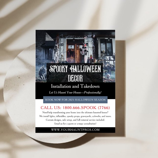 Spooky Halloween Decoration Service Flyer Template (Halloween Decorations Service Flyer Template)