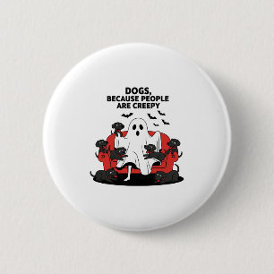 Spooky Halloween Dog Spooky Ghost 23 2 Inch Round Button