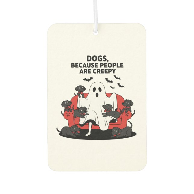 Spooky Halloween Dog Spooky Ghost 23 Air Freshener (Front)