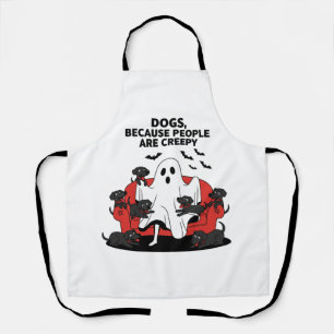Spooky Halloween Dog Spooky Ghost 23 Apron